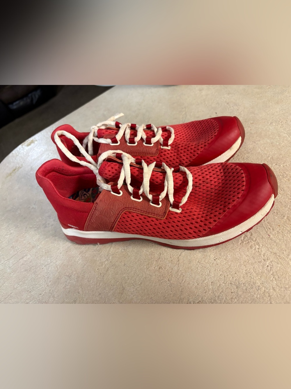 OluKai Women's Red Mesh Lace-Up Athletic Sneakers